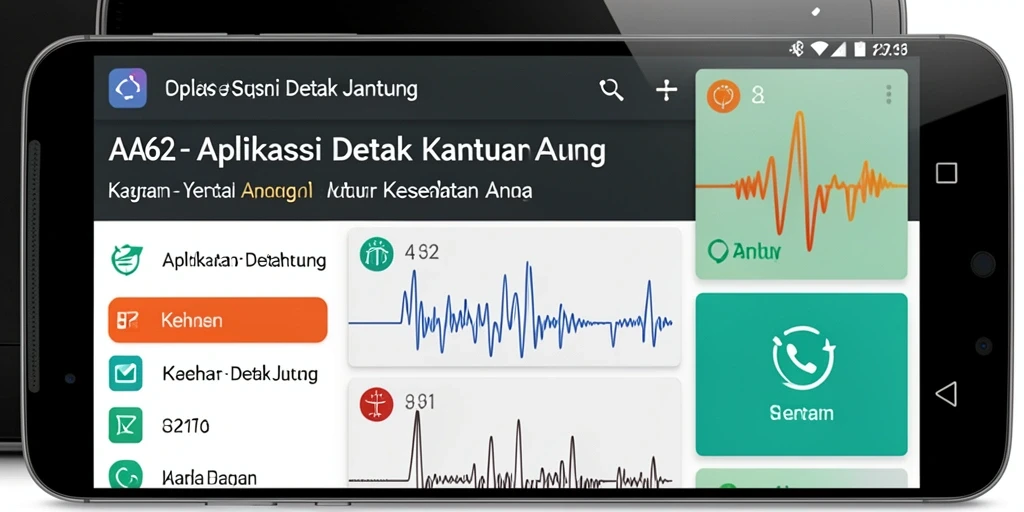 Antarmuka AA62 menampilkan pengukuran detak jantung secara real-time.