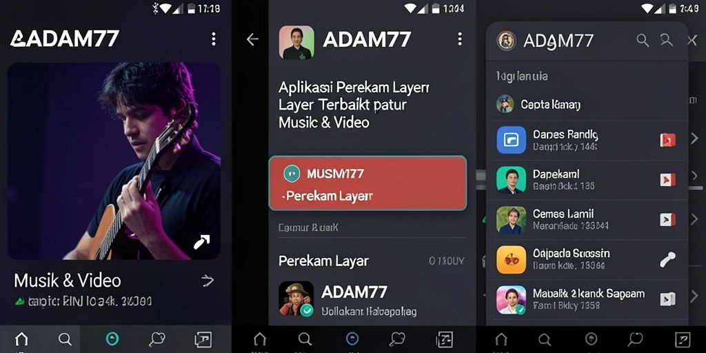 Antarmuka aplikasi ADAM77 untuk Perekam Layar yang intuitif dan mudah digunakan.