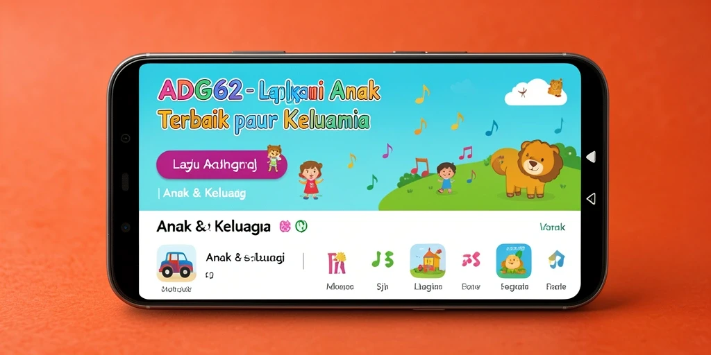Tampilan antarmuka aplikasi ADG62 untuk lagu anak yang ceria dan edukatif.