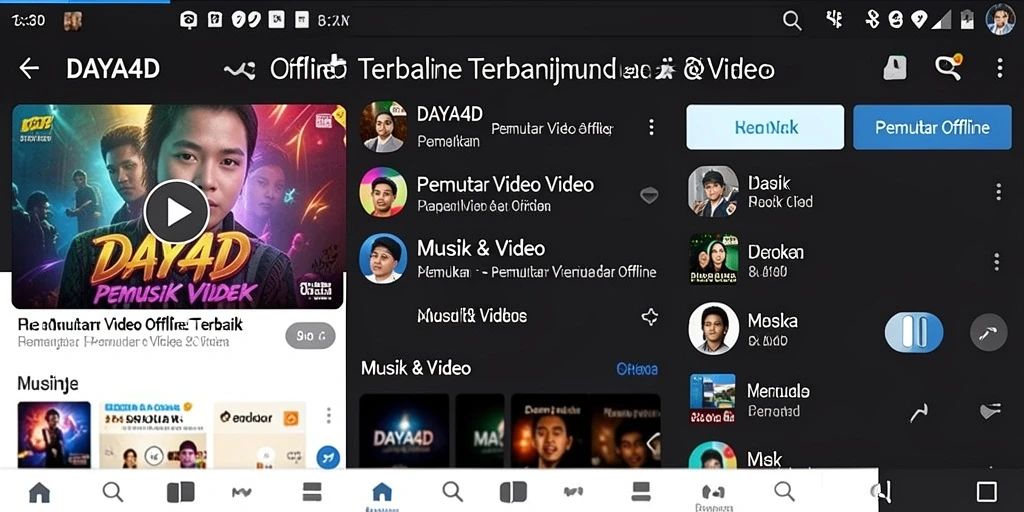 Tampilan antarmuka pemutar video DAYA4D yang user-friendly.