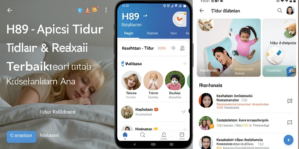 Tampilan utama H89 dengan fitur Tidur & Relaksasi yang menarik.