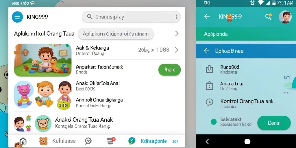 Tampilan antarmuka KING999 yang ramah pengguna untuk kontrol anak.