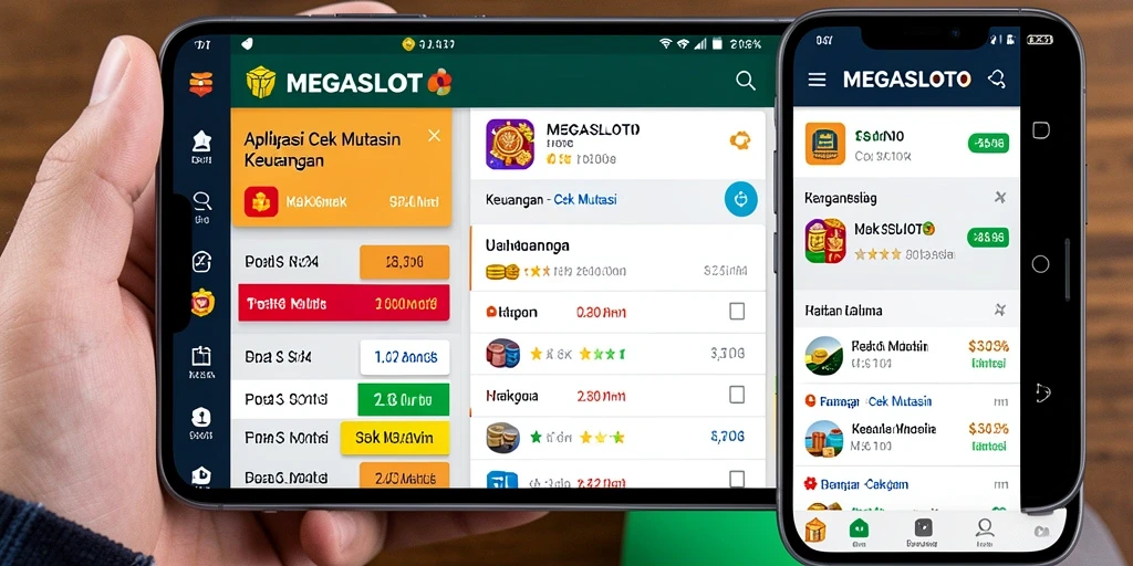 Antarmuka pengguna MEGASLOTO untuk cek mutasi keuangan.
