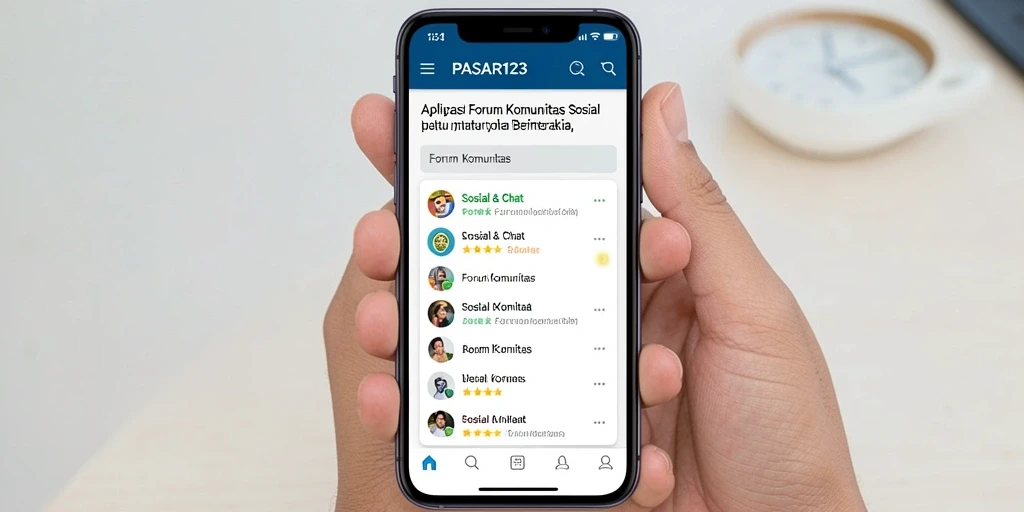 Antarmuka PASAR123 yang interaktif dan menarik untuk forum komunitas.