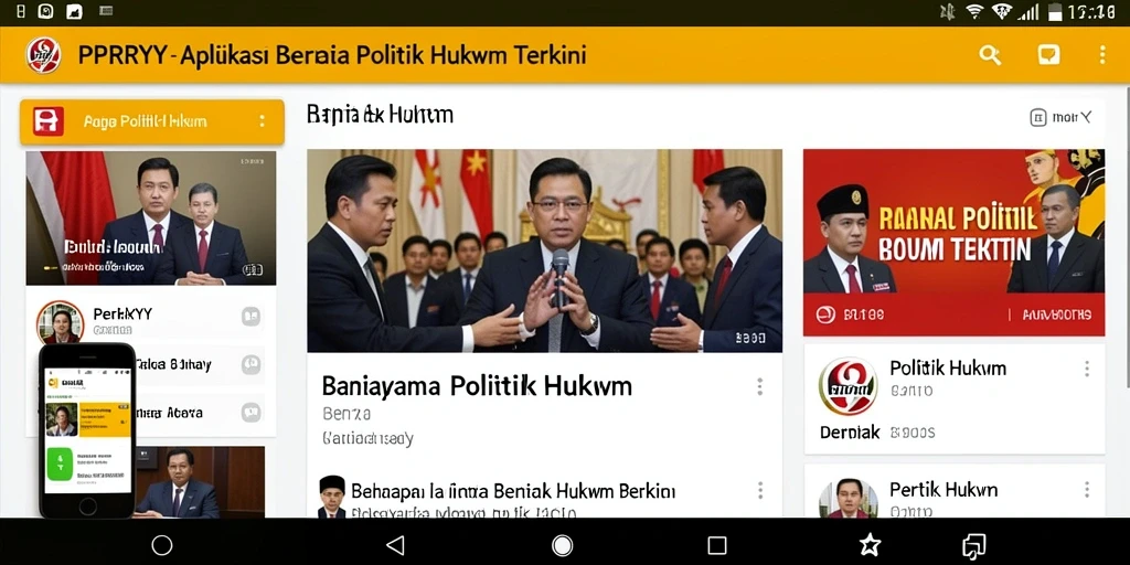 Antarmuka aplikasi PPRRYY dengan berita politik dan hukum terbaru.